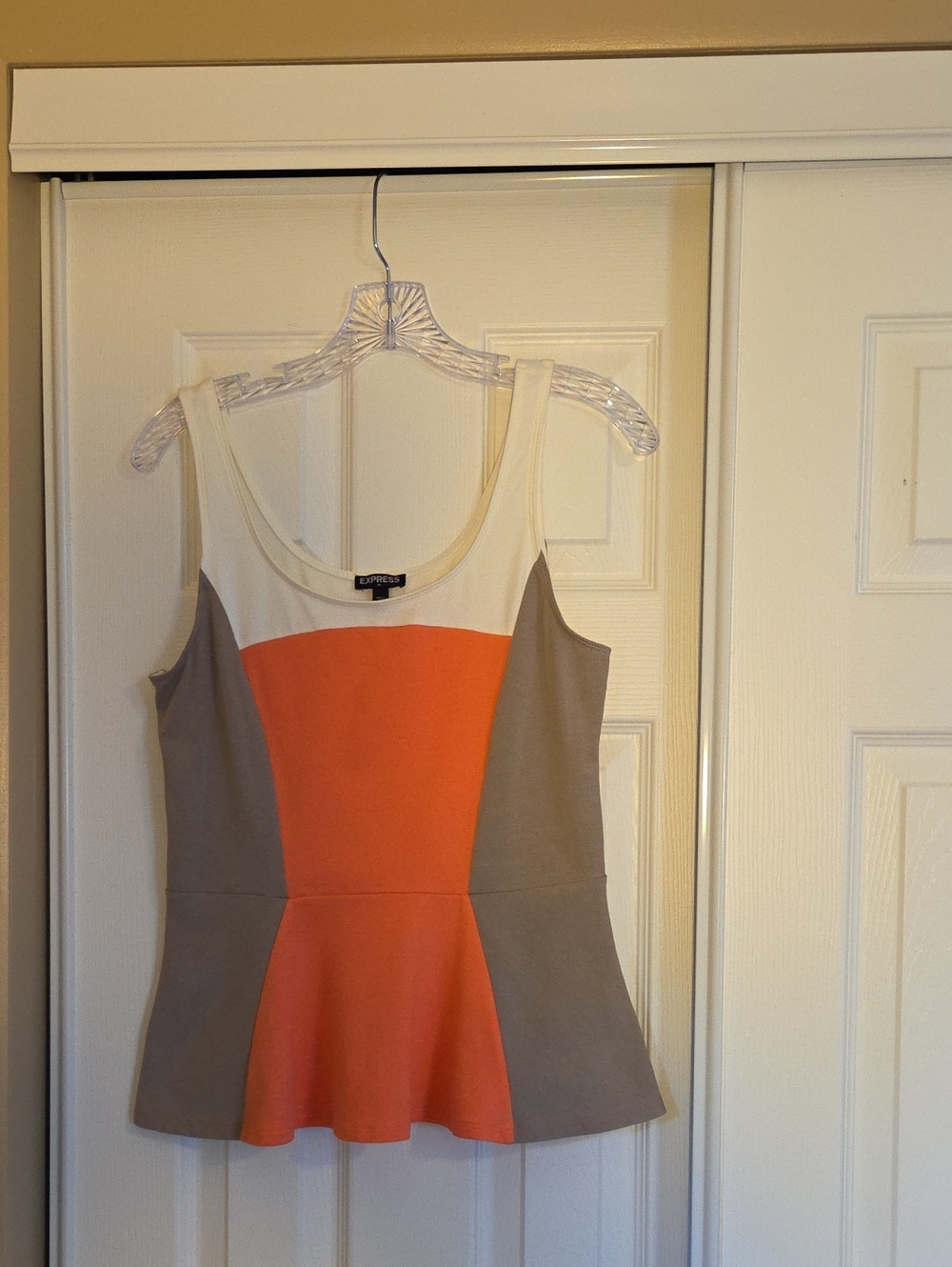 Express Colorblock Peplum Tank Sz Med